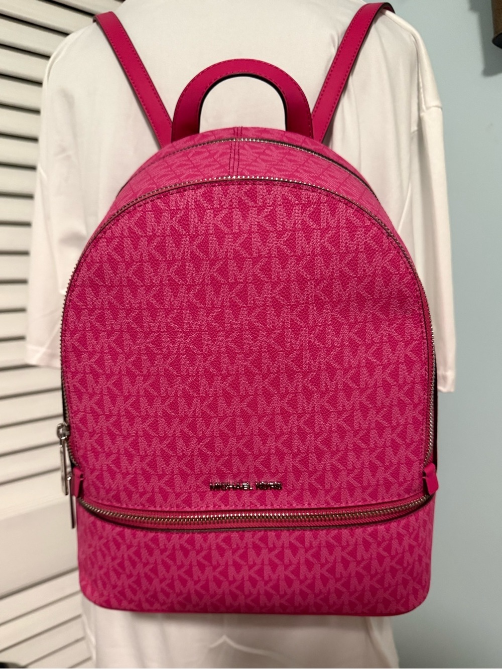Michael by Michael Kors “Reha” Hot Pink Signature MK Backpack! 💕💕
